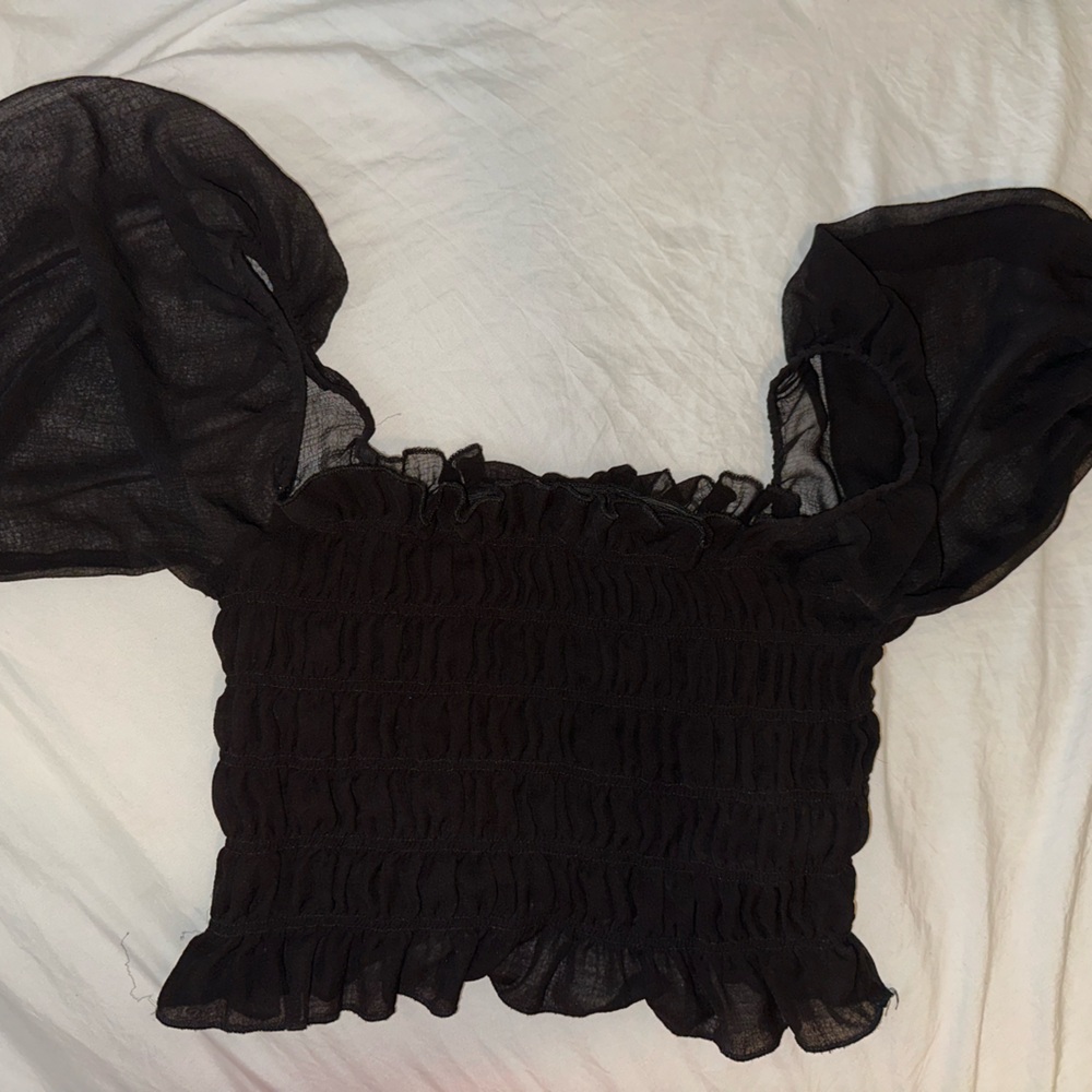 Urban Outfitters Black Textured Blouse